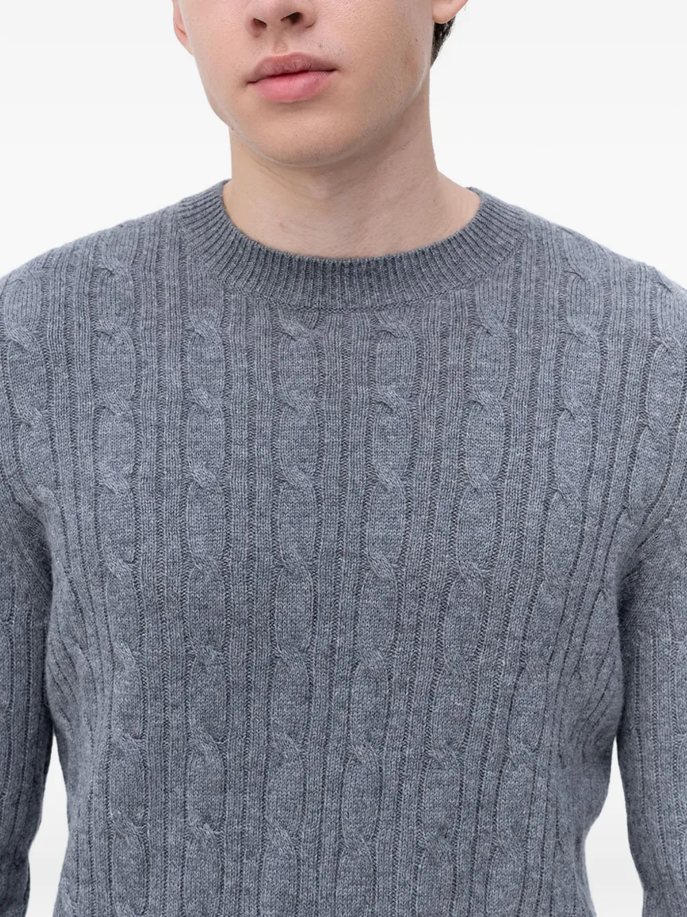  Boss Cable-knit Crew-neck Sweater - Grey 