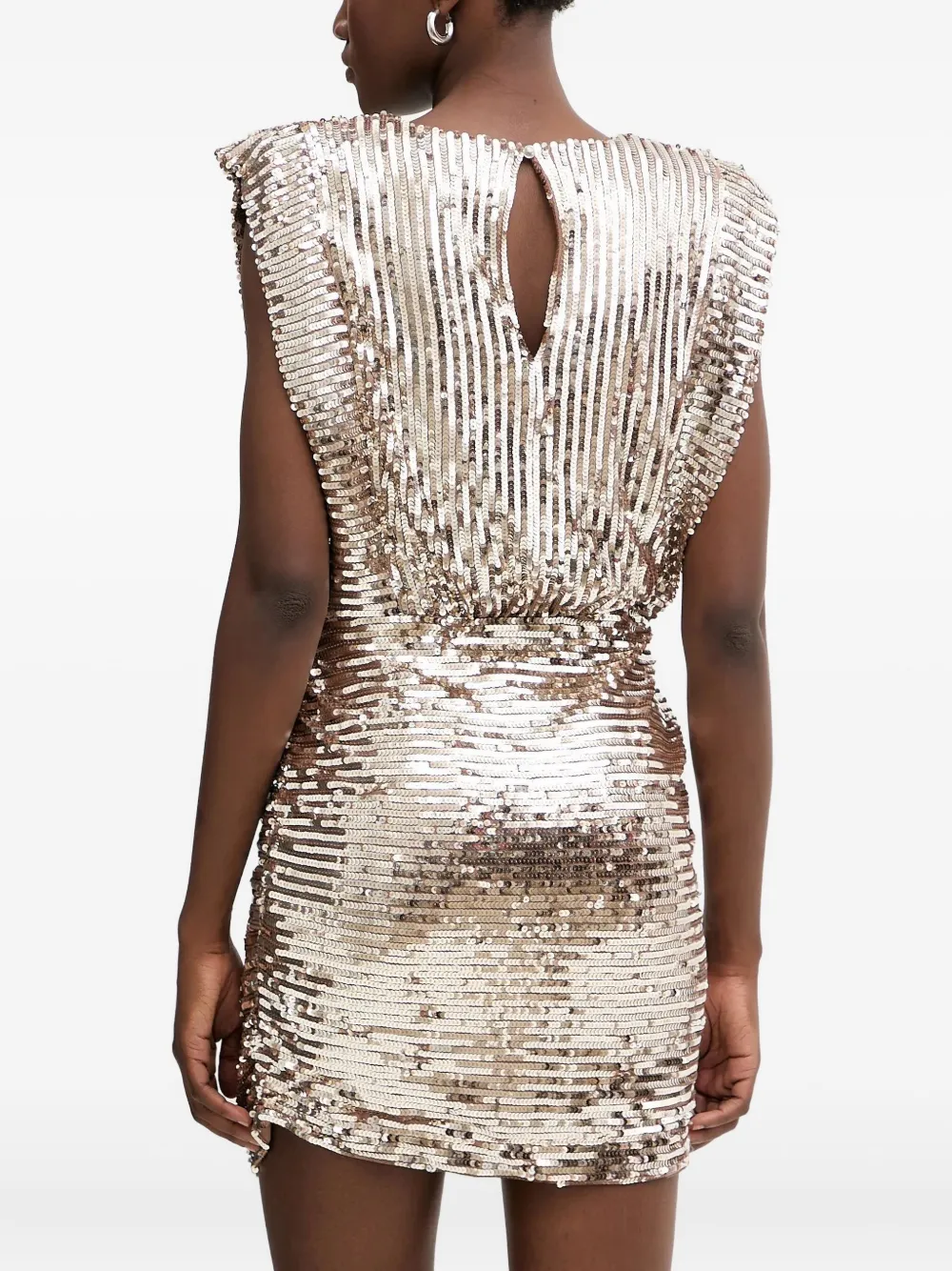 Hugo Boss Sequin-embellished Mini Dress In Gold