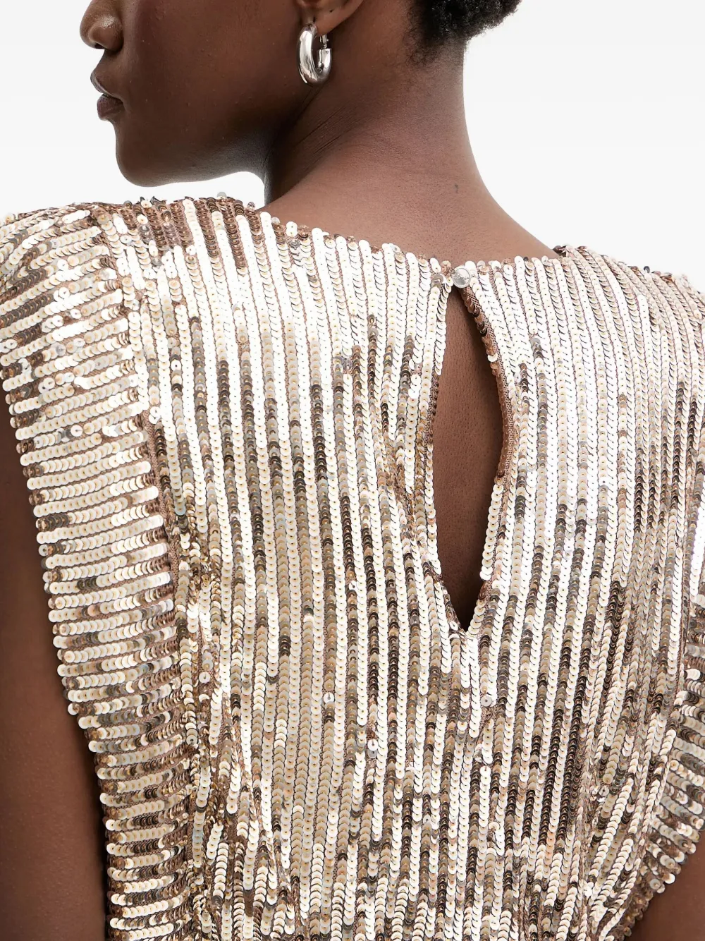 Hugo Boss Sequin-embellished Mini Dress In Gold