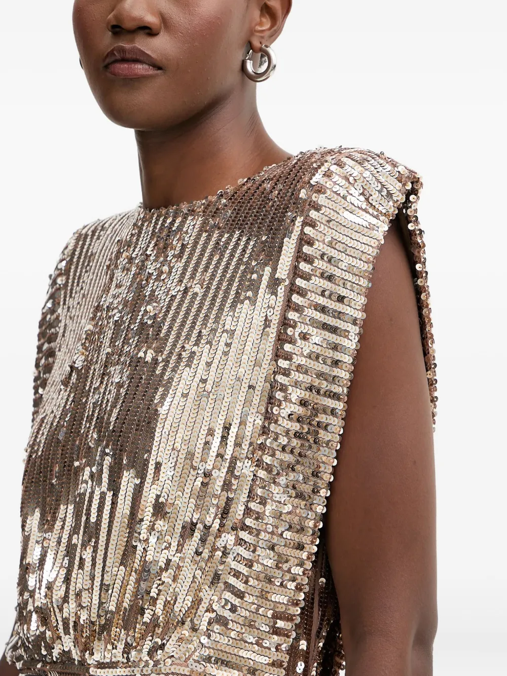Hugo Boss Sequin-embellished Mini Dress In Gold
