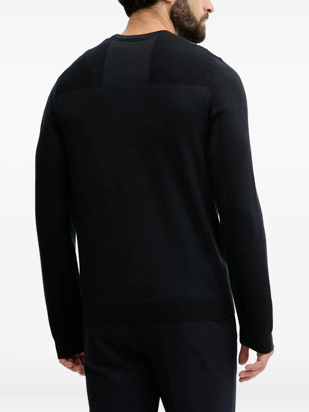 BOSS Trui met logodetail Zwart