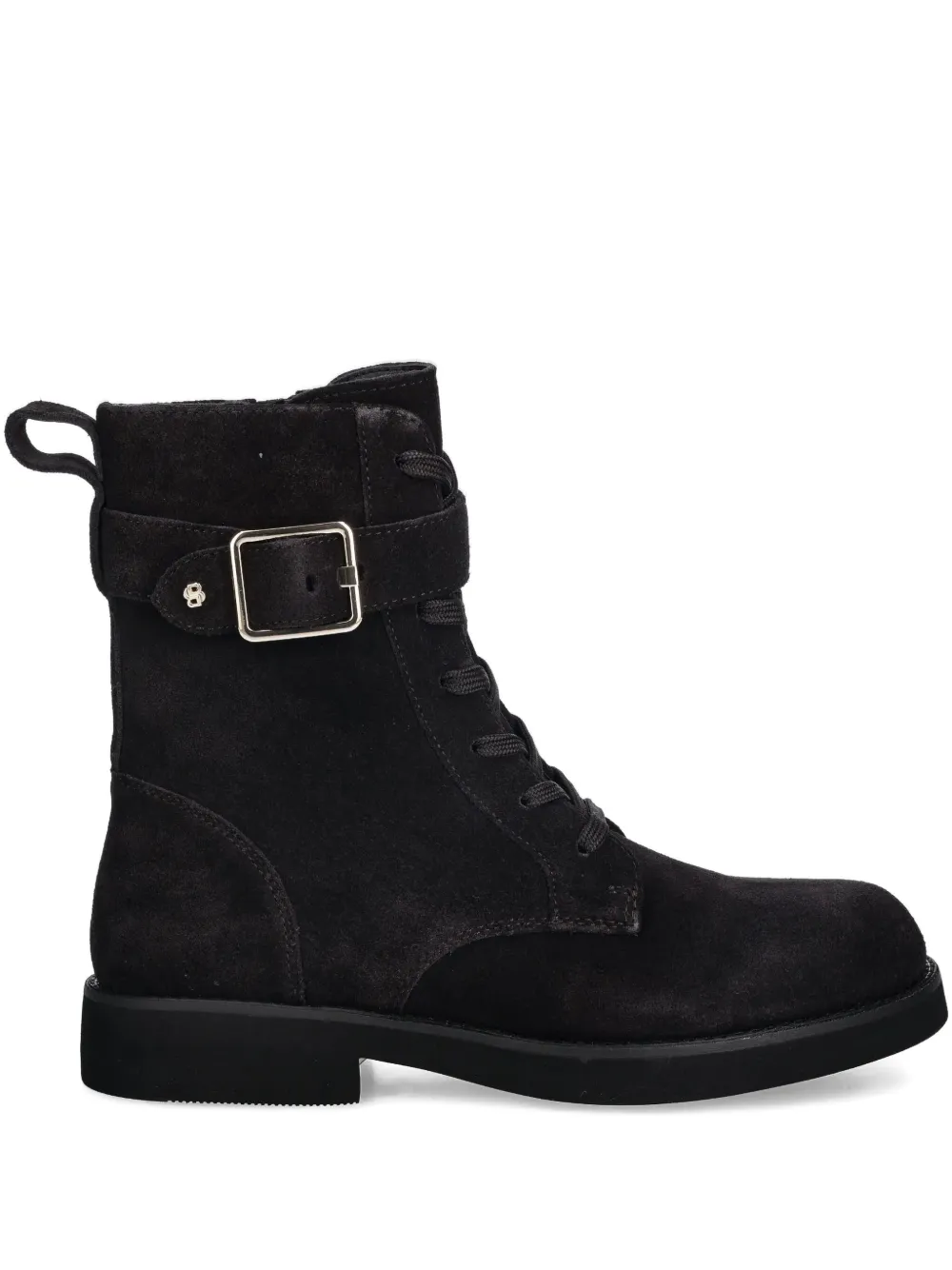 BOSS buckle lace-up combat boots | Black | Image 1