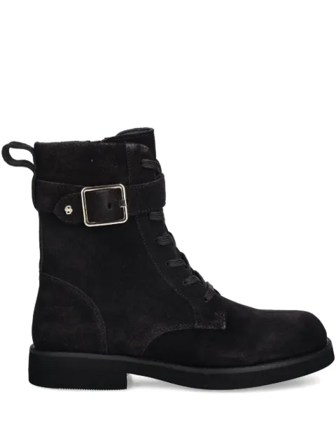 BOSS buckle lace-up combat boots