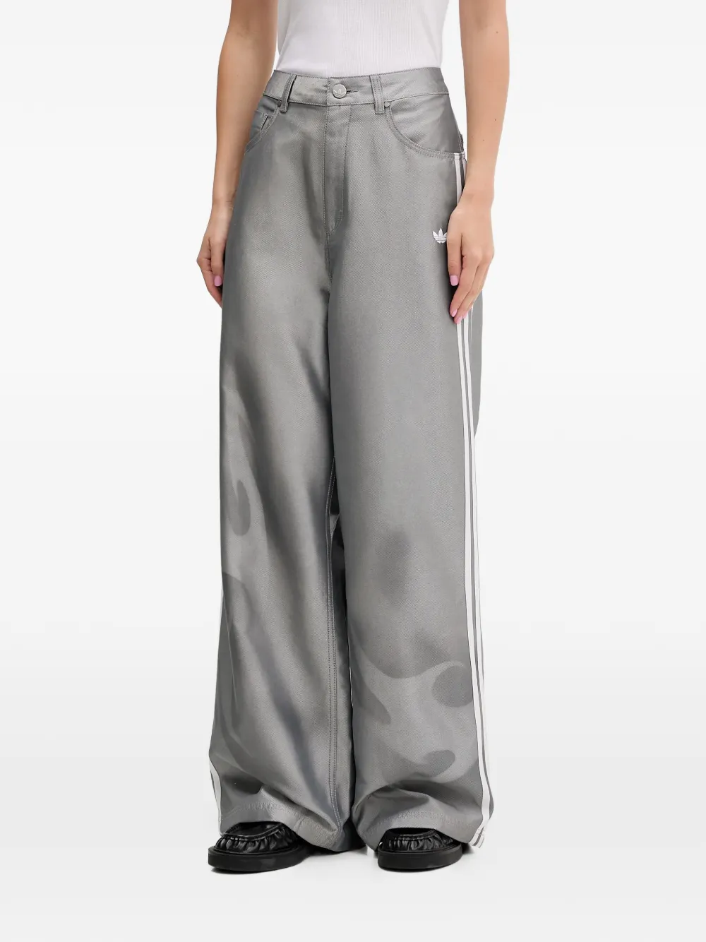 adidas stripe-detail jeans - Grigio