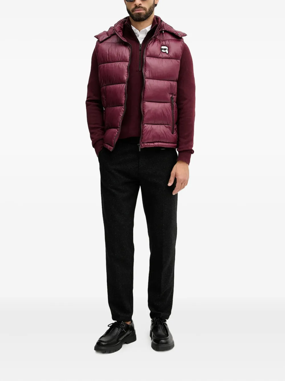 BOSS zip-up logo-patch sweater | Knitted Sweaters | Image 2