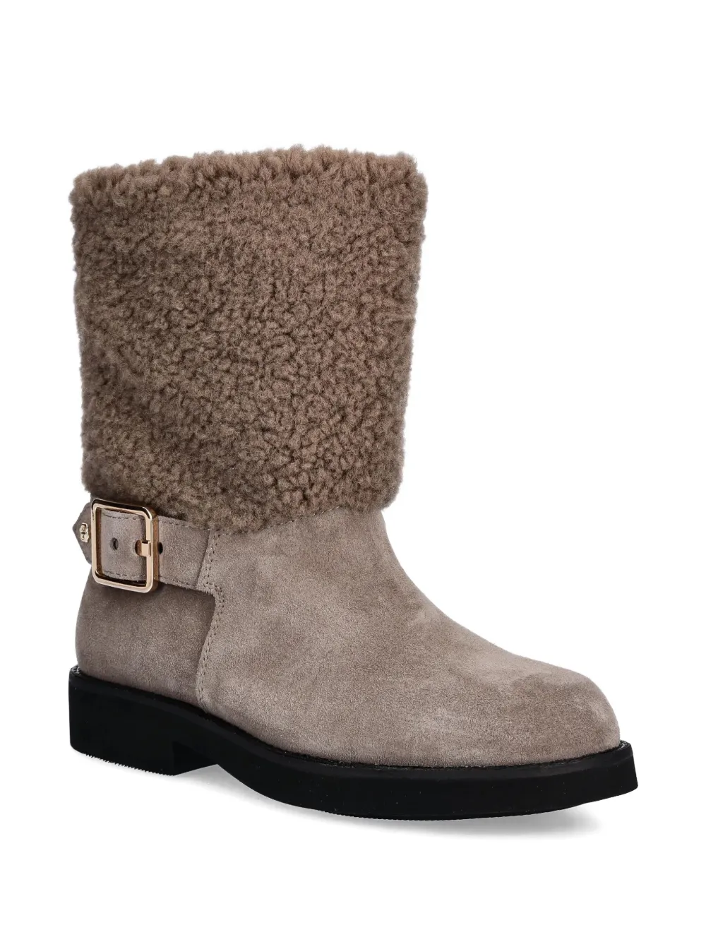 Hugo Boss Buckle-detailed Ankle Boots In Neutral