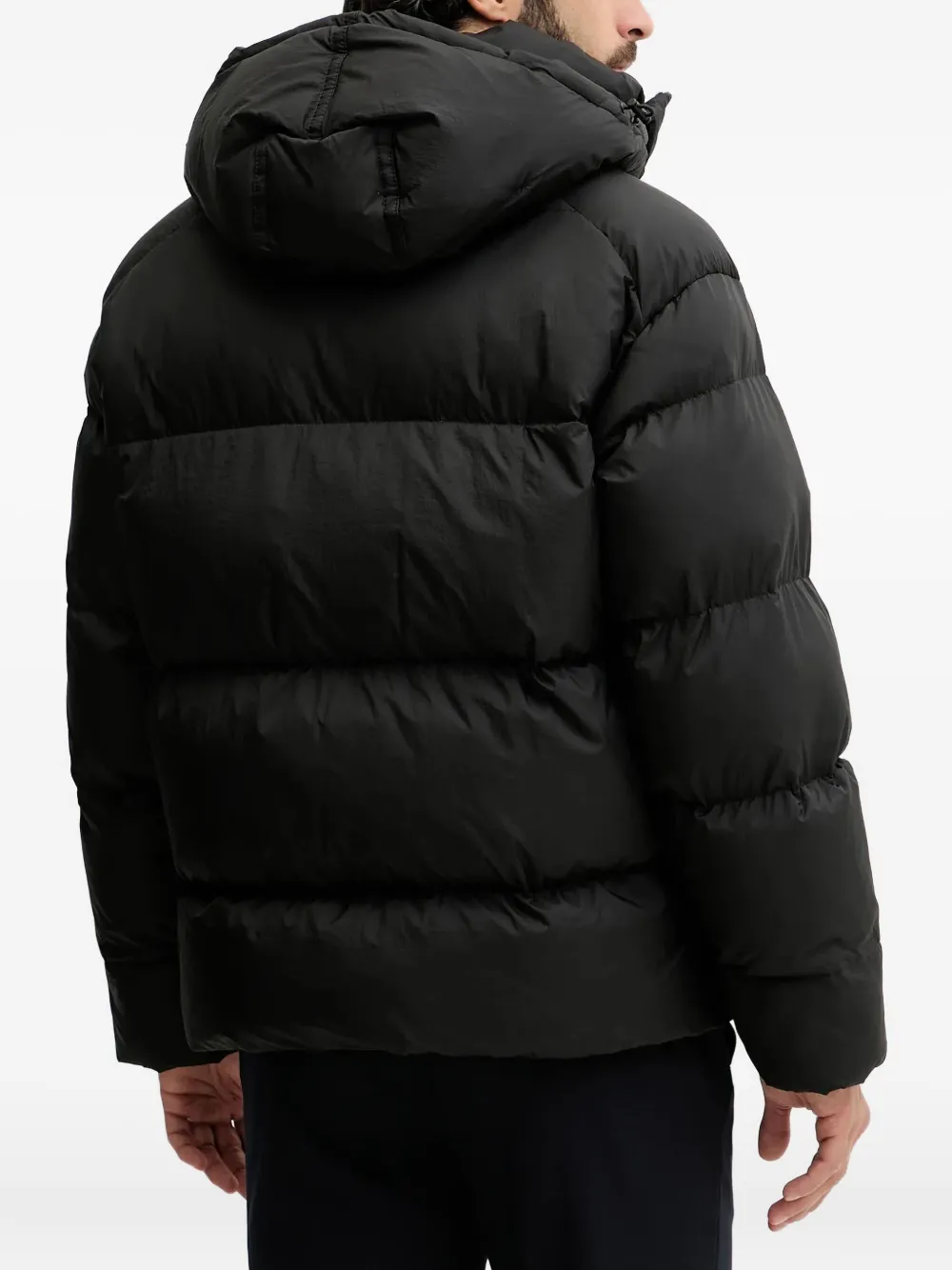 BOSS Gewatteerd jack met rits Zwart