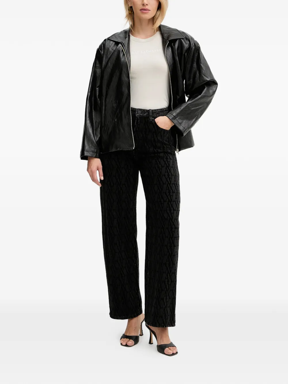  Armani Exchange Patterned Jeans - Black 