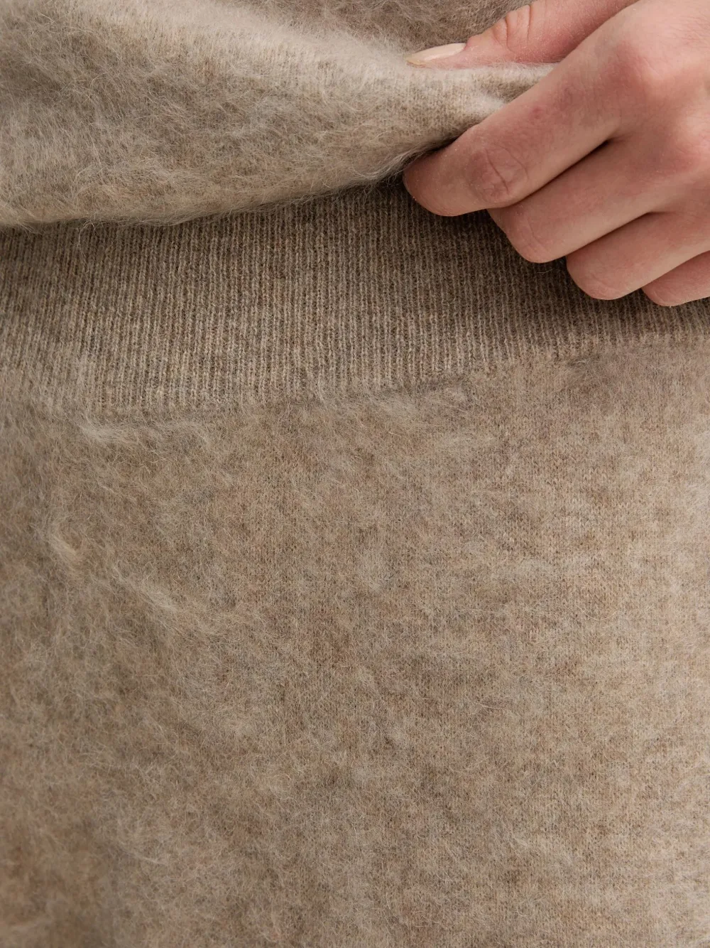 Hugo Boss Washed-cashmere Trousers With Wide Leg In Brown