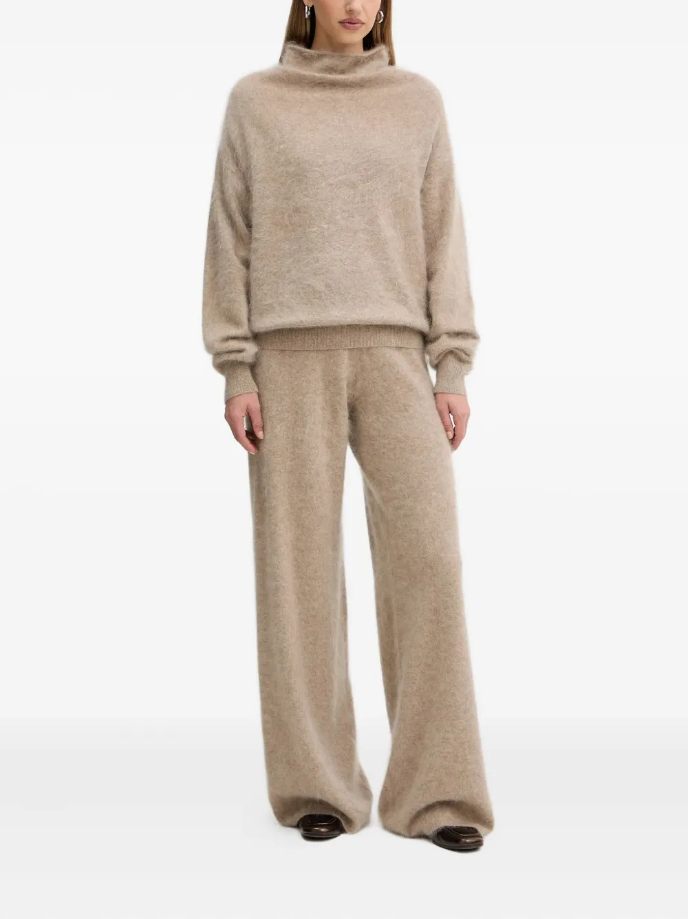Hugo Boss Funnel-neck Sweater In Neutral