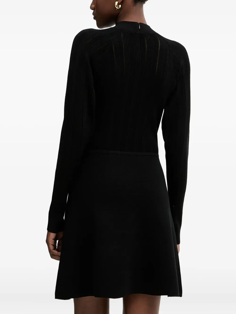 Hugo Boss Cut-out Long-sleeves Mini Dress In Black