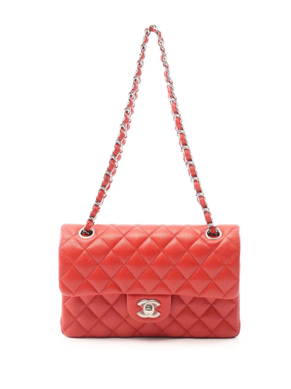 CHANEL Pre-Owned 2020 Medium Classic Caviar Double Flap shoulder bag - Rosso