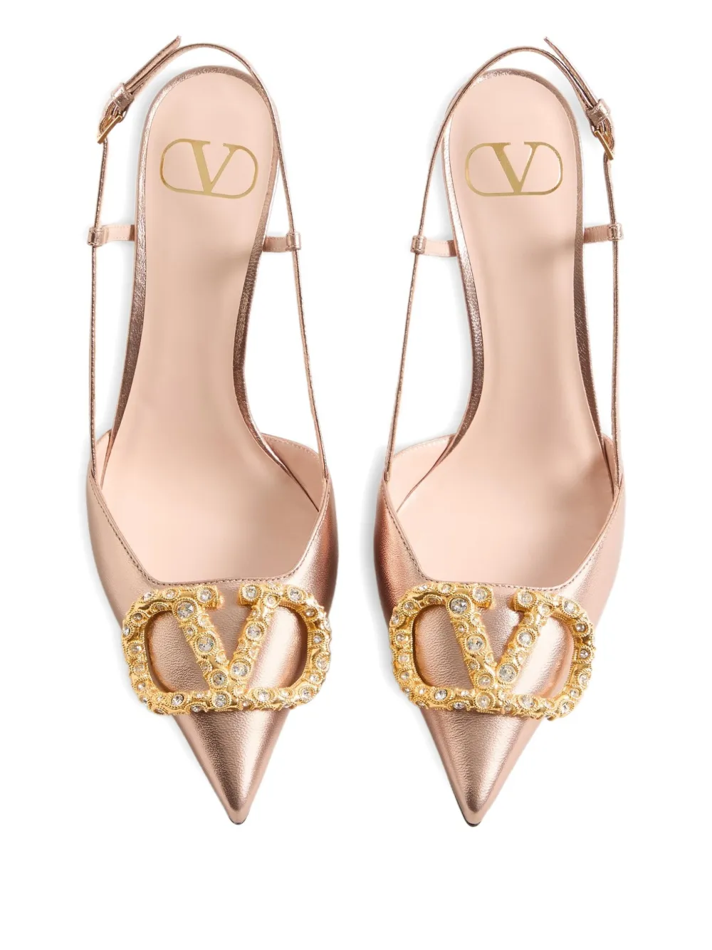 Valentino Garavani 80 mm VLogo Signature slingback pumps Roze