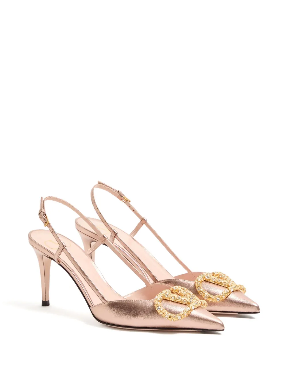 Valentino Garavani 80 mm VLogo Signature slingback pumps Roze