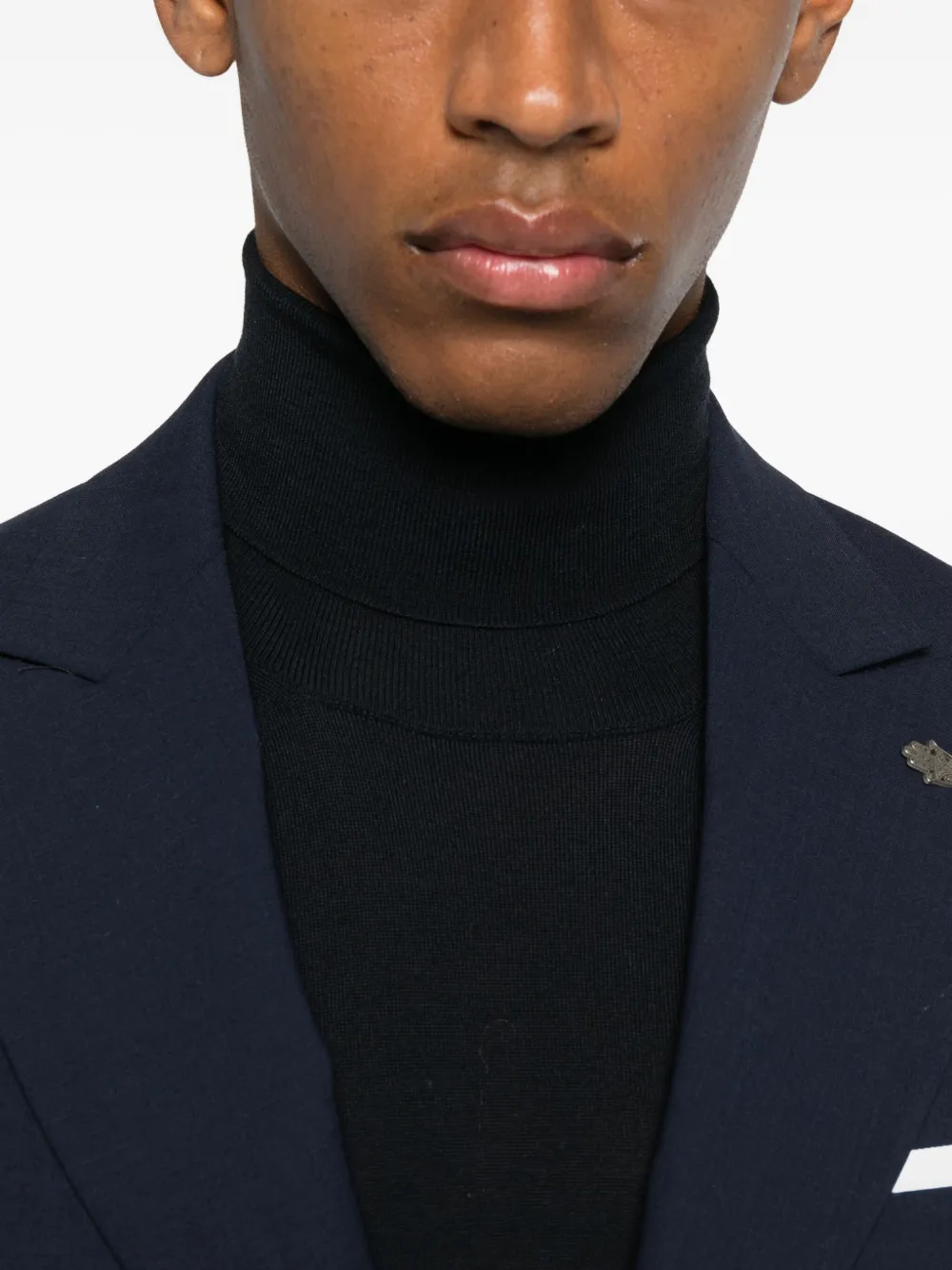 Fumagalli Navy Blue Turtleneck Sweater In Blue