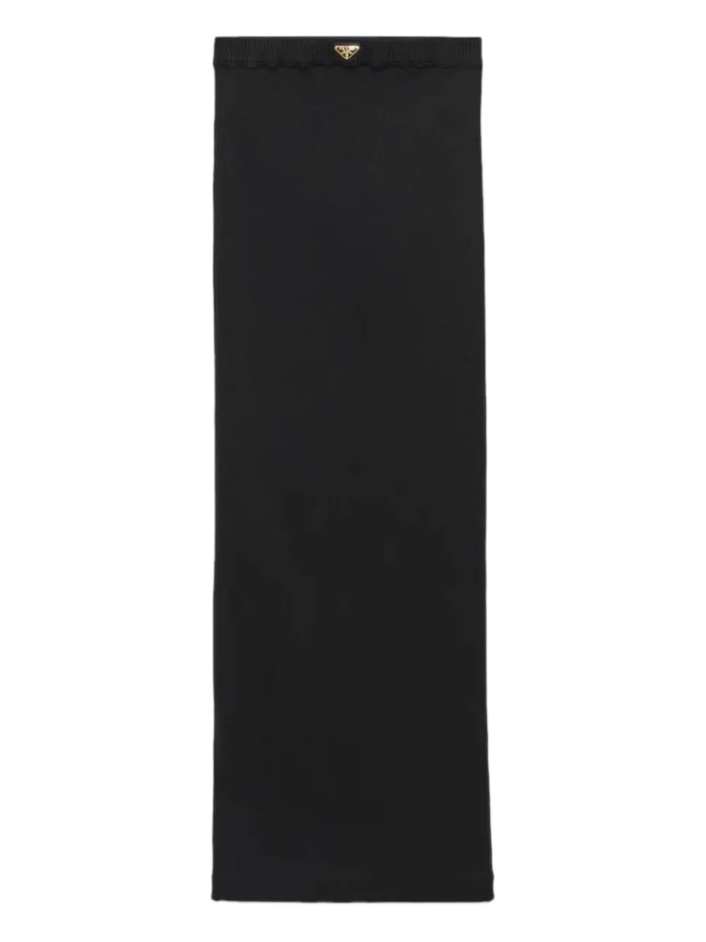 Prada logo-plaque midi skirt - Nero