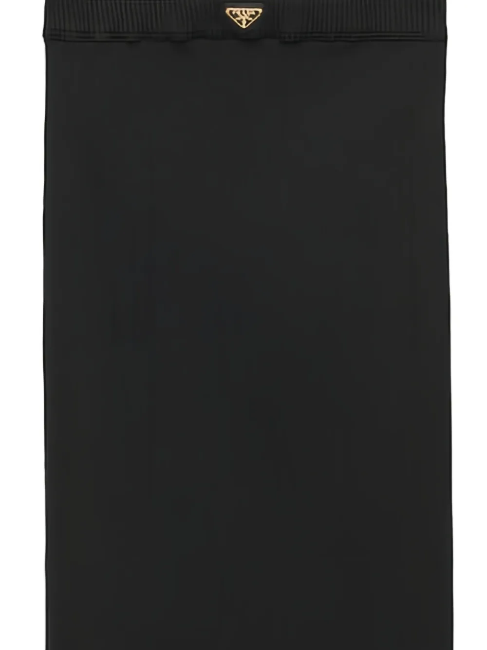 Prada logo-plaque midi skirt - Zwart