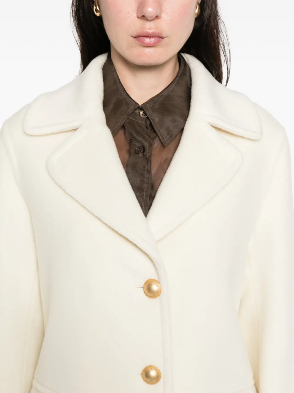 Tagliatore Layla buttoned pocket coat Beige