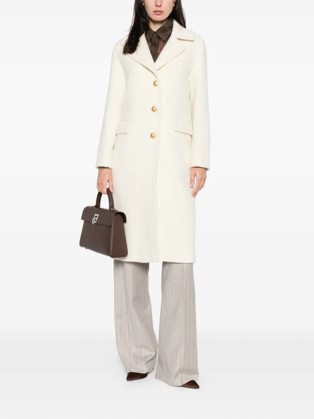 Tagliatore Layla buttoned pocket coat Beige