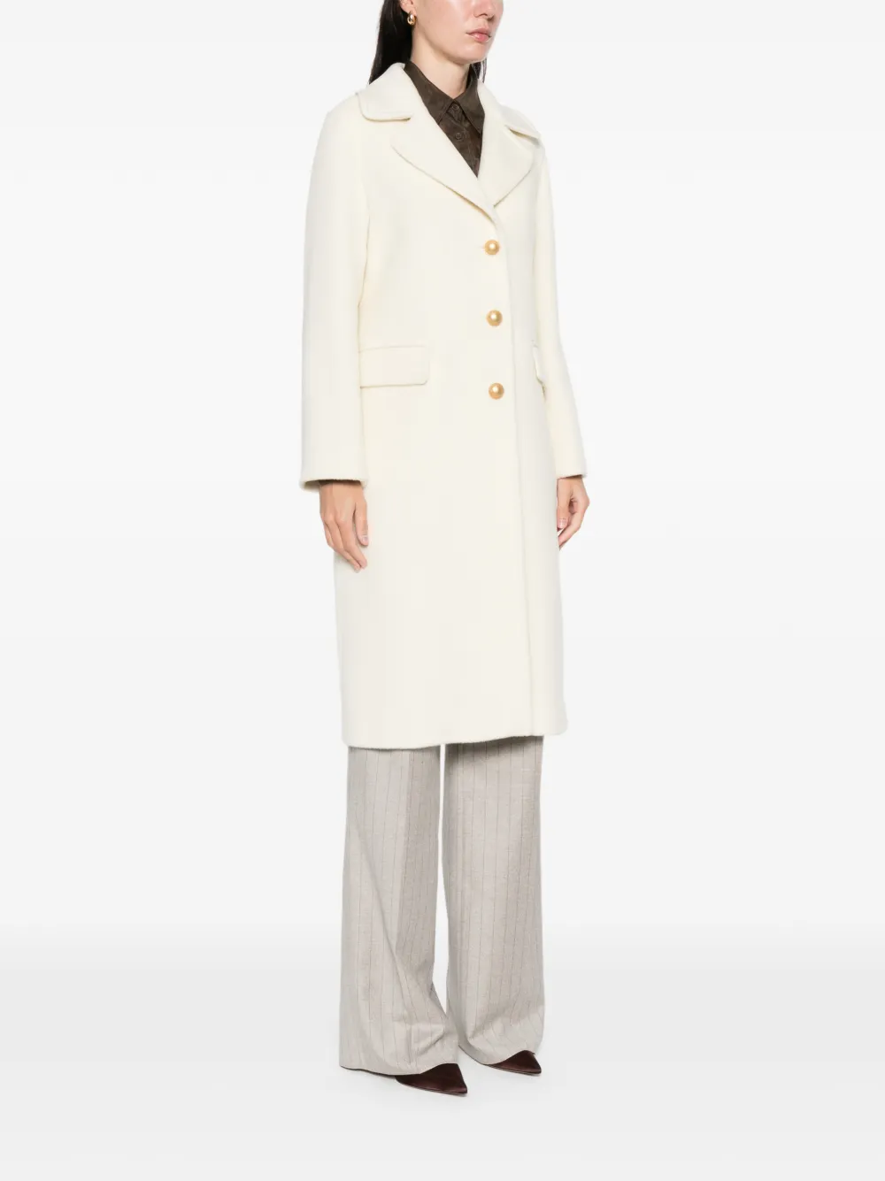Tagliatore Layla buttoned pocket coat Beige