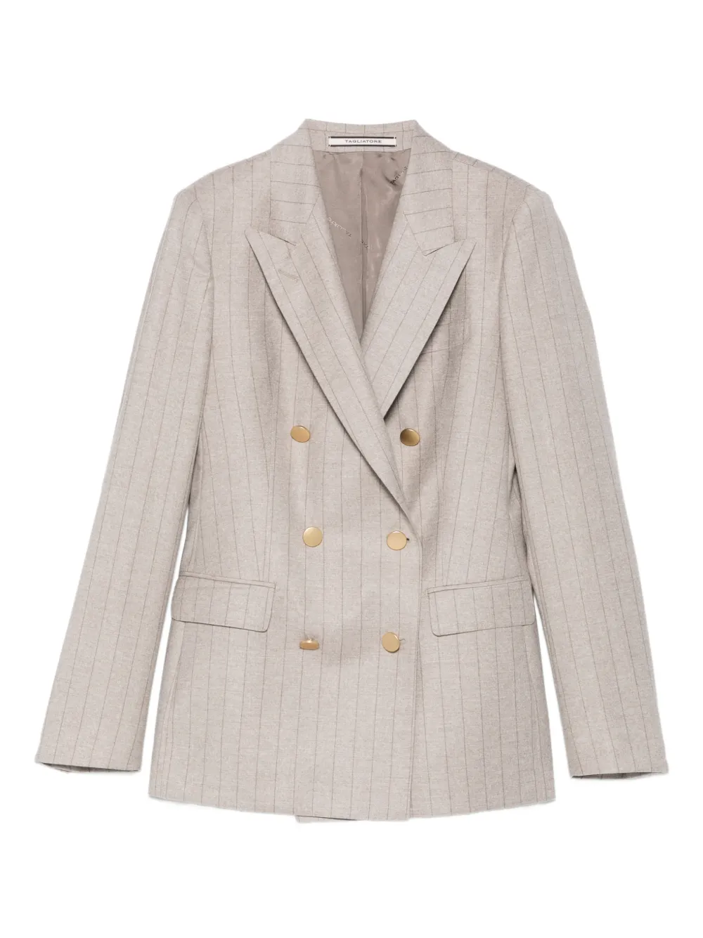 Tagliatore pinstripe-pattern double-breasted suit | Neutrals | Image 1