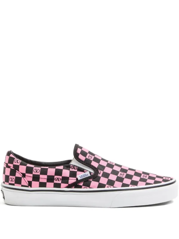 VANS スニーカー ヴァレンティノ コラボ ピンク チェック 28cm メンズ Valentino Garavani Vans Classic スリッポンスニーカー | ピンク