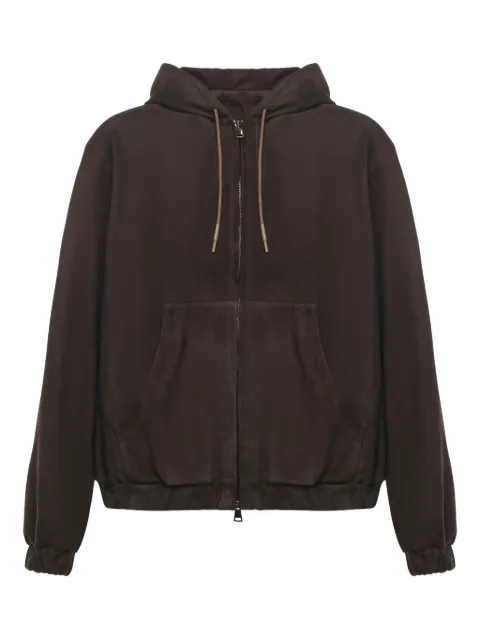 Giuliano Galiano chamarra Ohio de gamuza con cierre y capucha