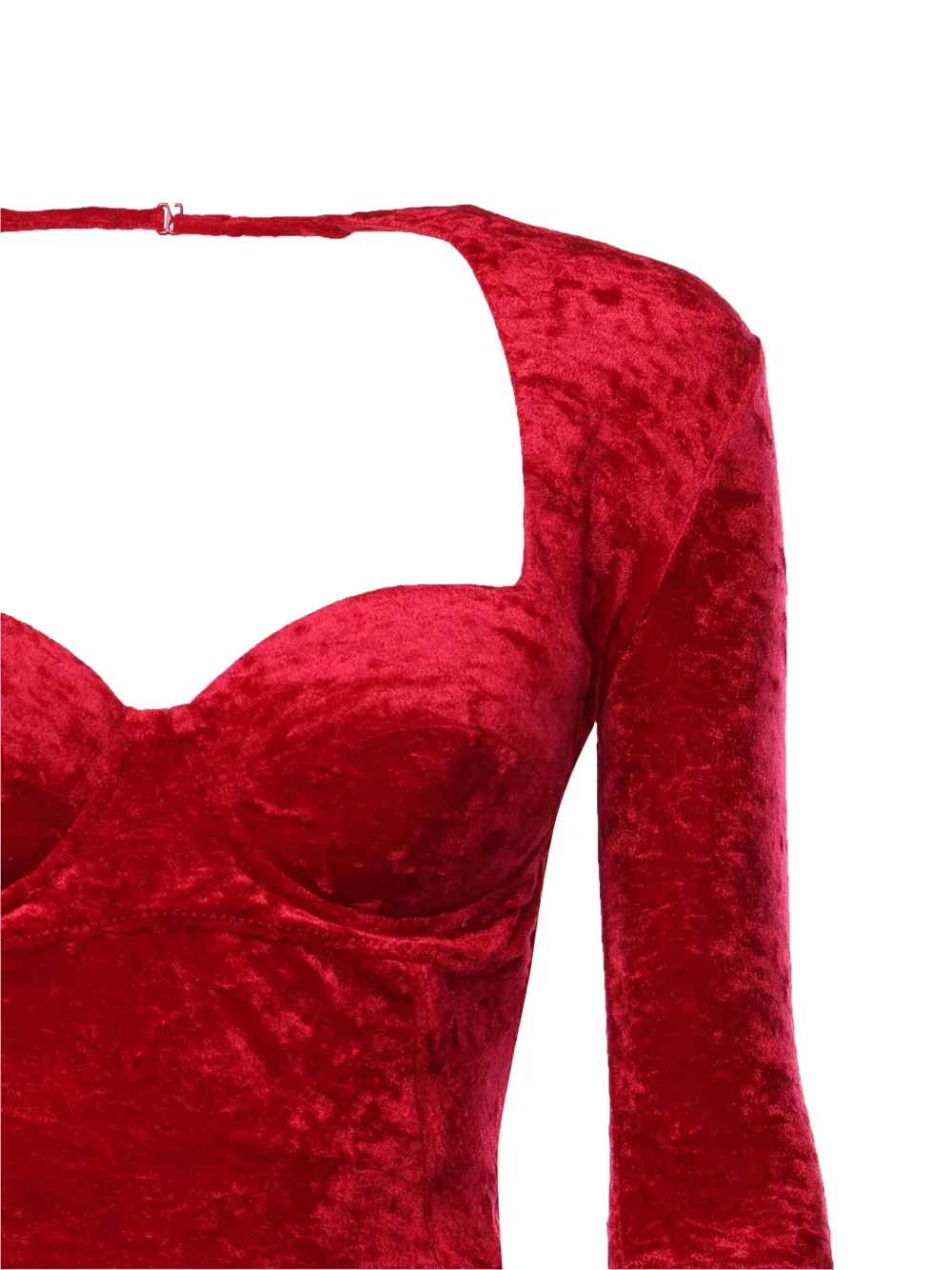 Balenciaga Sweetheart Long-sleeve Maxi Dress In Red