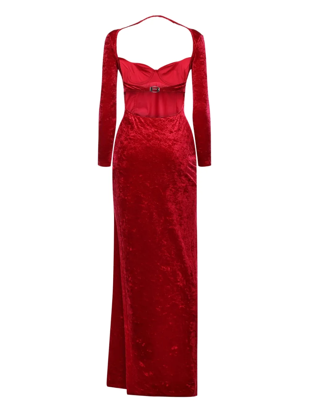 Balenciaga sweetheart long-sleeve maxi dress - Rood