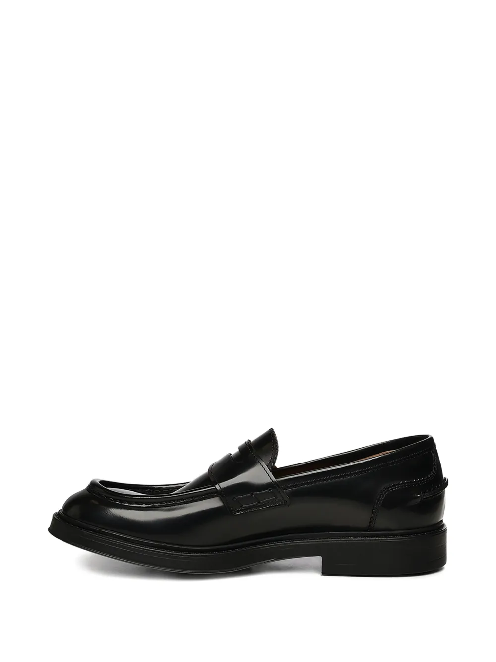 Giuliano Galiano Kobra loafers met penny slot Zwart