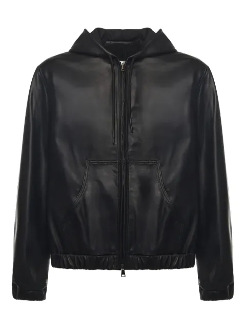 Giuliano Galiano Ohio hooded zip-up leather jacket