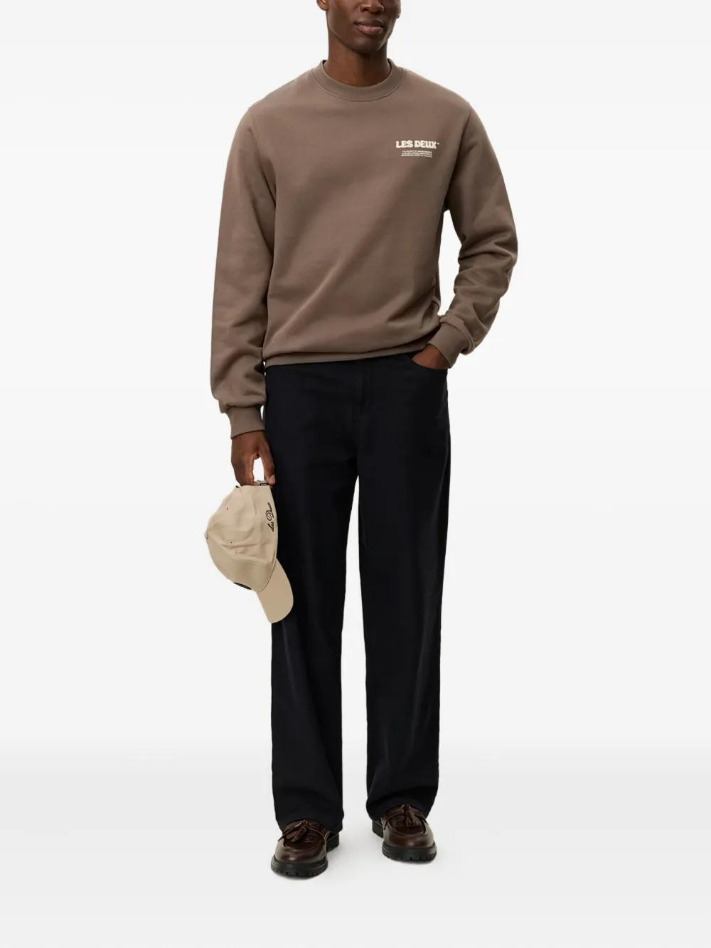 Les Deux Logo Sweatshirt In Brown