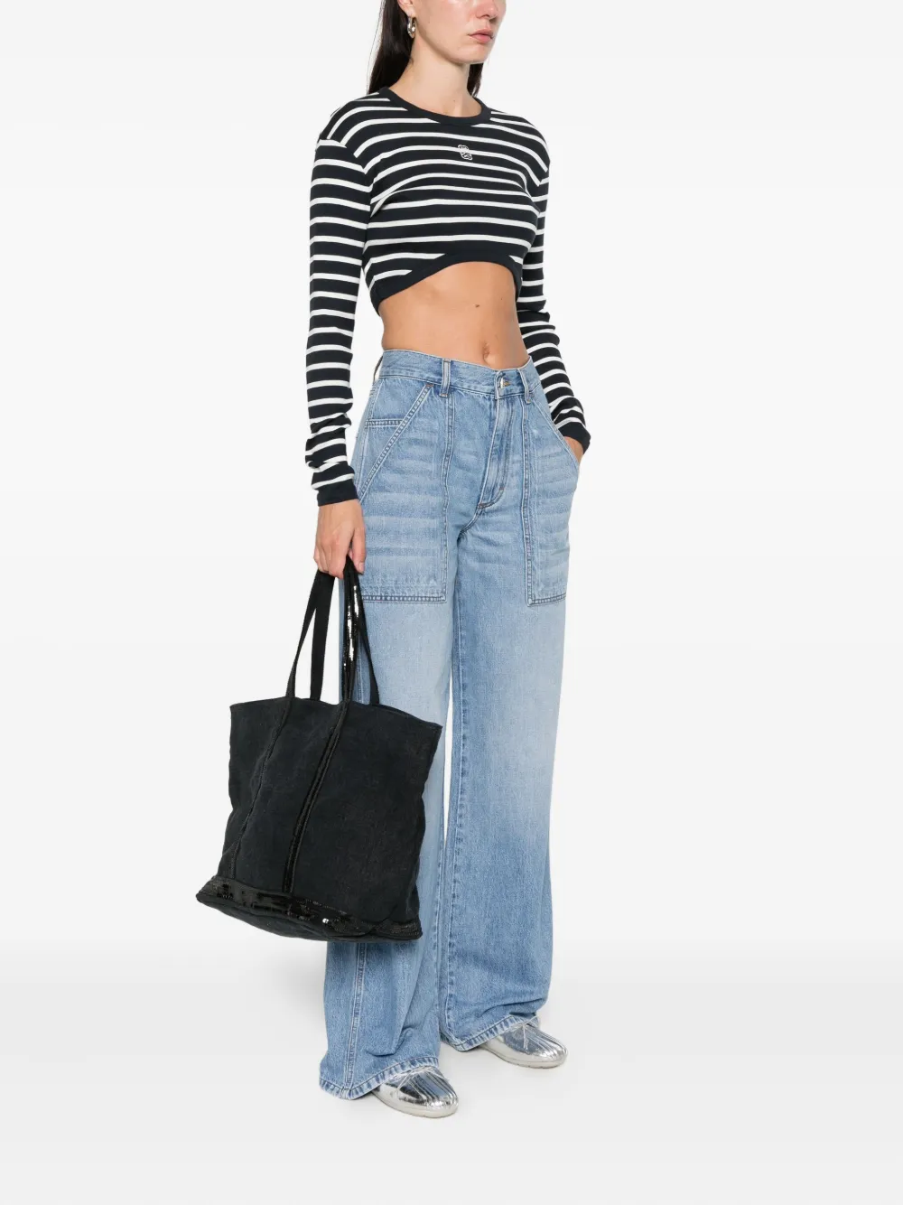 Vanessa Bruno Shopper verfraaid met pailletten - Zwart