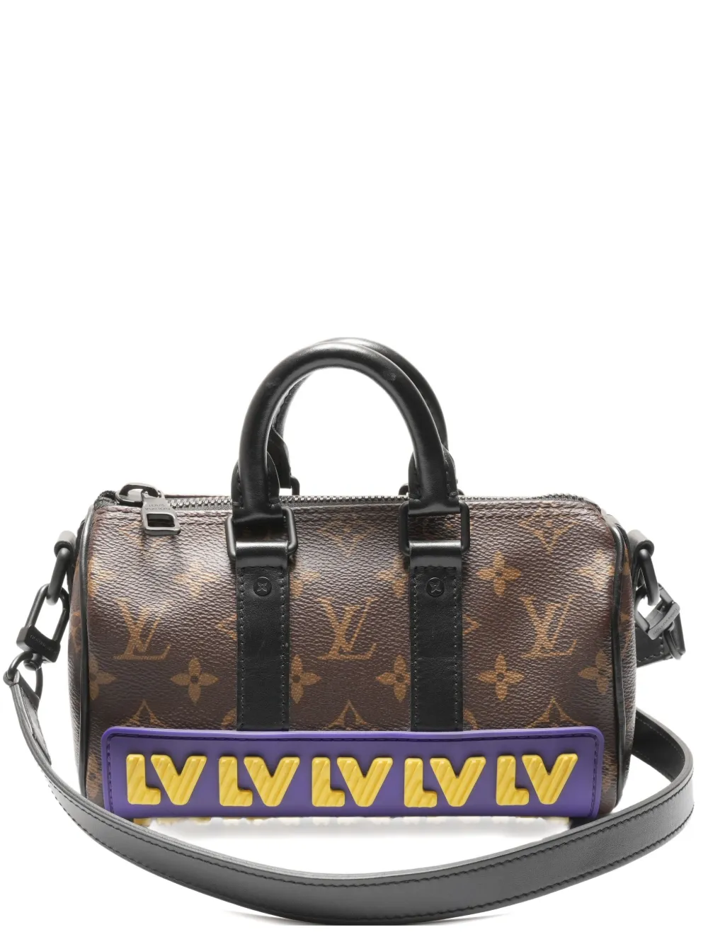 Pre-owned Louis Vuitton 2020s Keepall Xs Lv Rubber Tote Bag In Brown