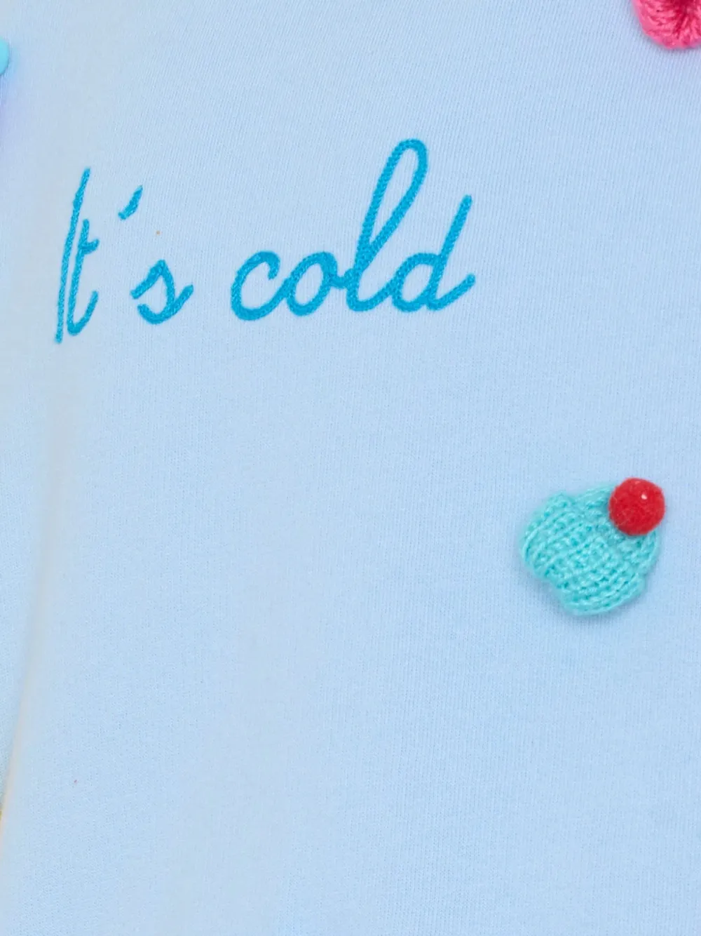 MC2 Saint Barth Kids Sweater met borduurwerk en applicatie Blauw