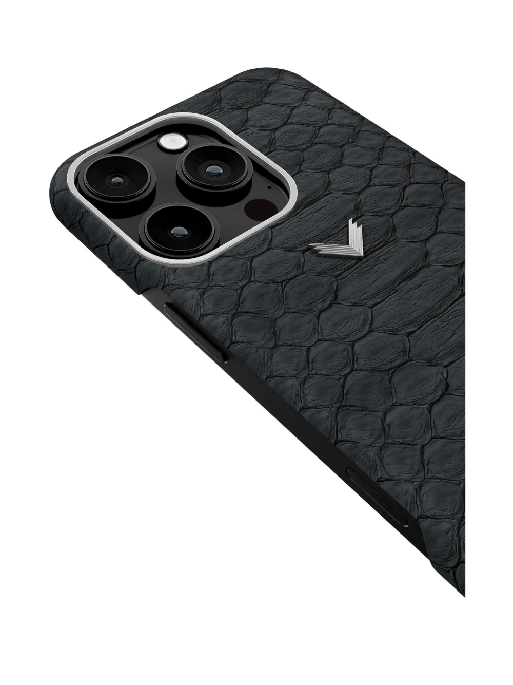VELANTE iPhone 16 Pro python leather phone case | Black | Image 1
