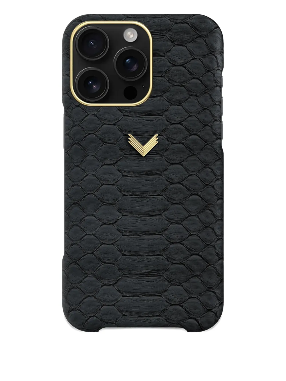 VELANTE iPhone 16 Pro Max python leather phone case | Black | Image 1