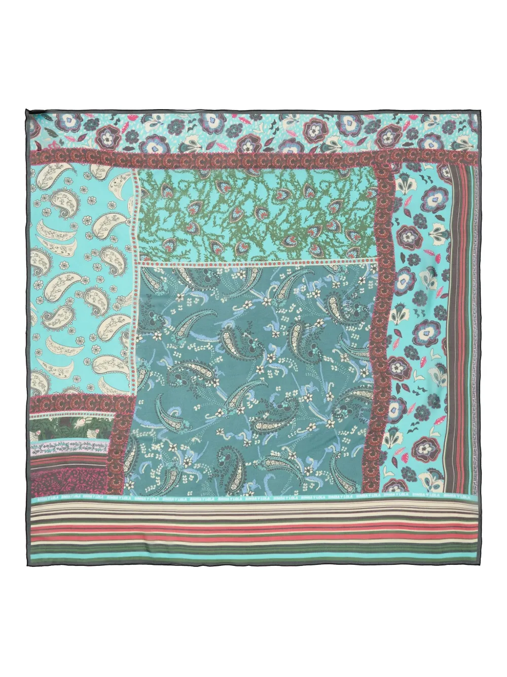 Bimba y Lola Seidenschal mit floralem Paisleymuster - Blau