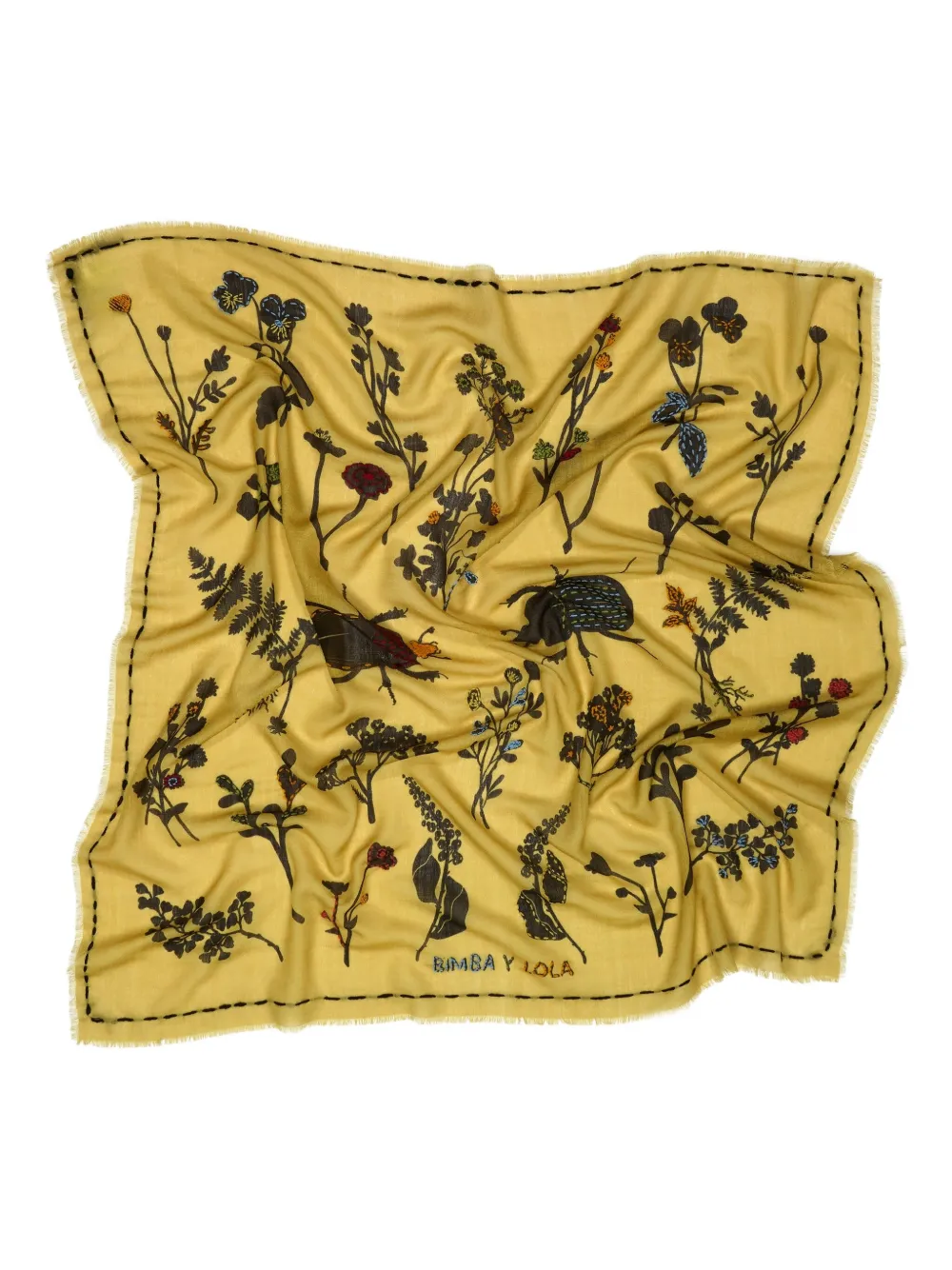 Bimba y Lola Sjaal met bloemenprint - Geel