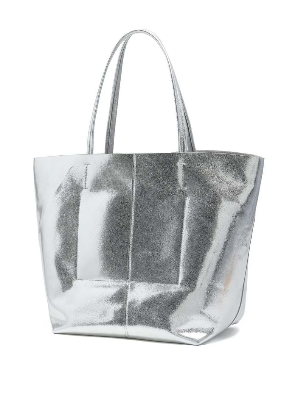Bimba y Lola Leren shopper met logo - Zilver