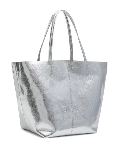 Bimba y Lola logo leather tote bag