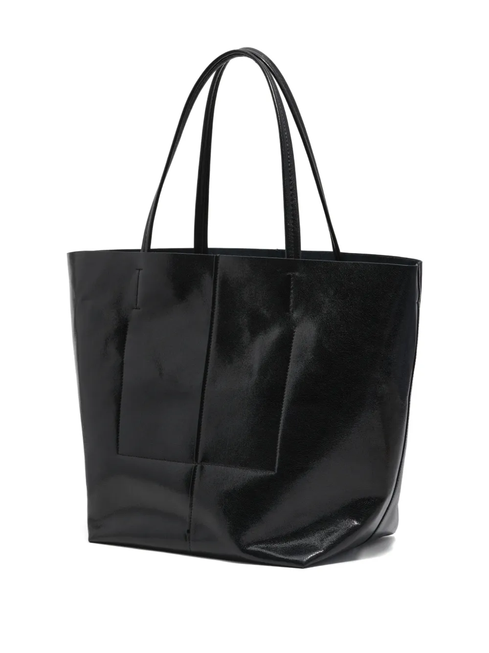 Bimba y Lola Leren shopper met logo - Zwart