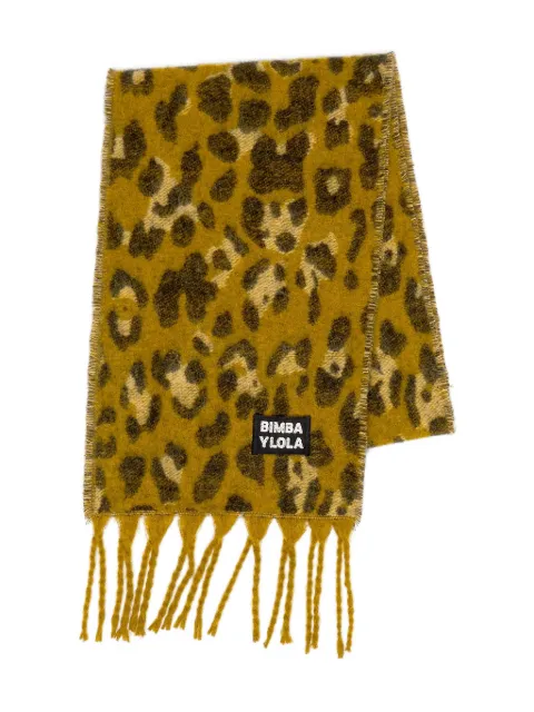 Bimba y Lola animal print tassel scarf