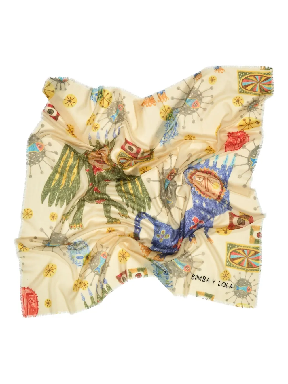 Bimba y Lola Sjaal met print - Beige