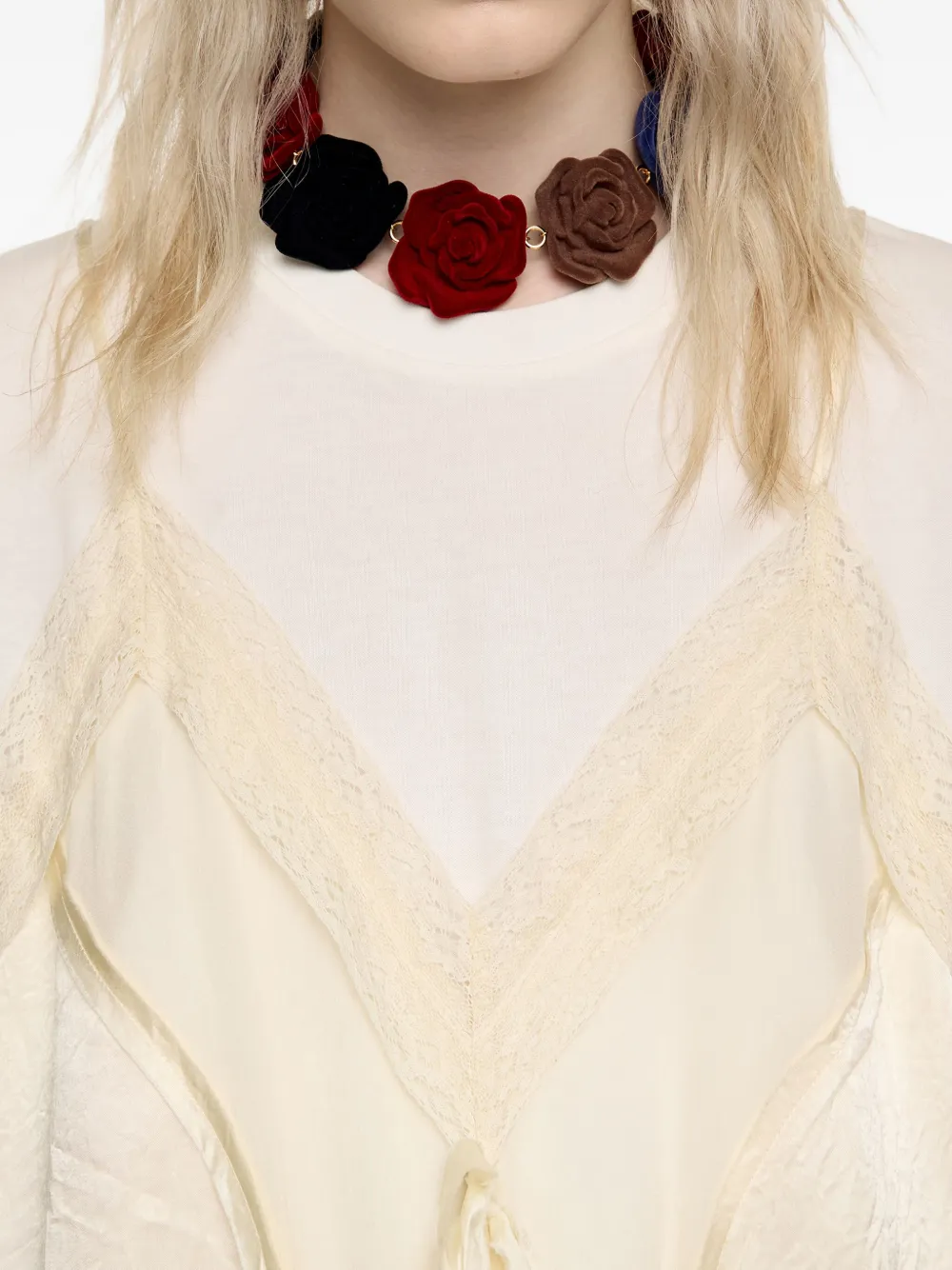 Bimba y Lola Halsketting met roos - Rood