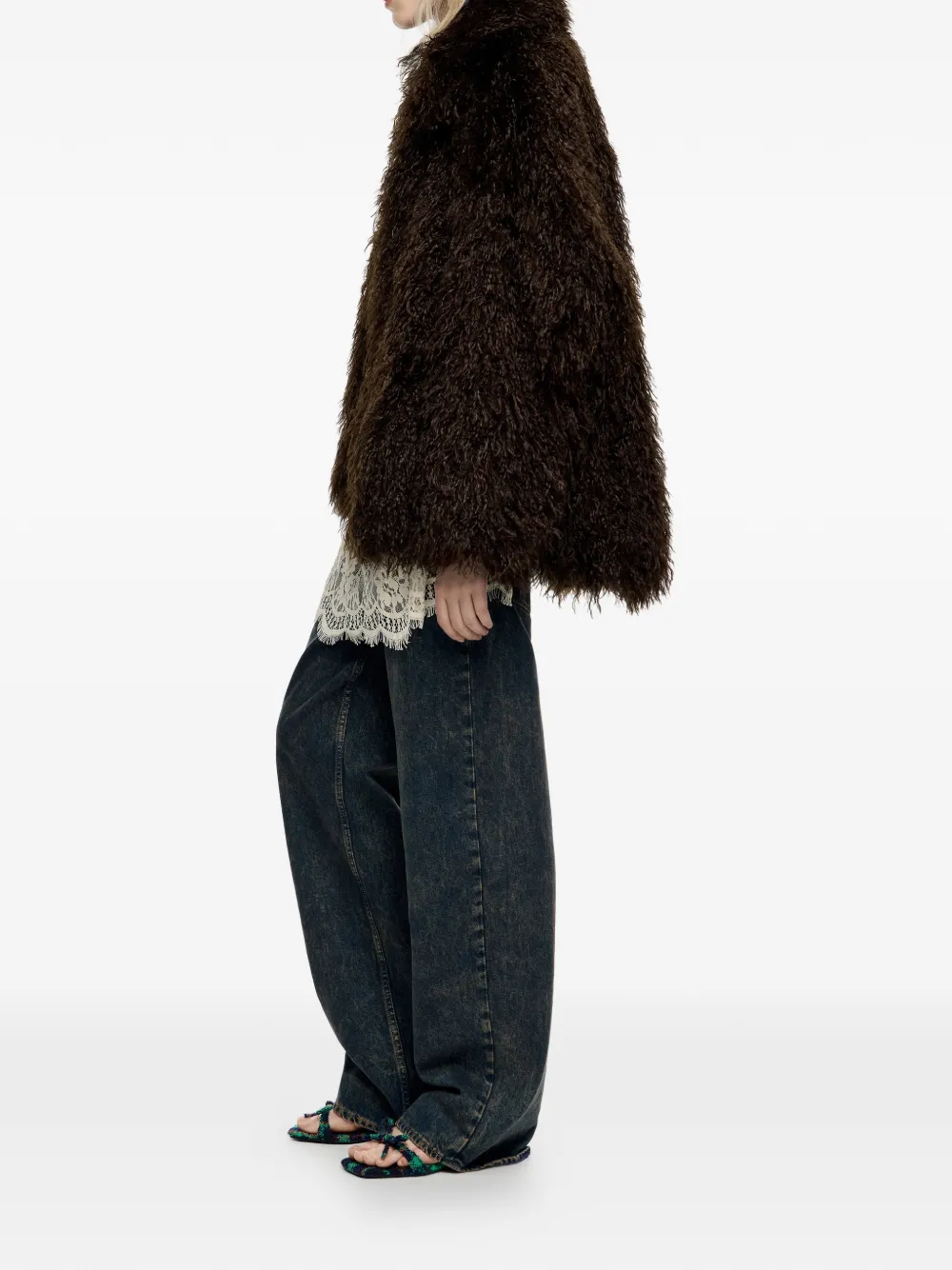 Bimba Y Lola Faux-fur Jacket In Brown