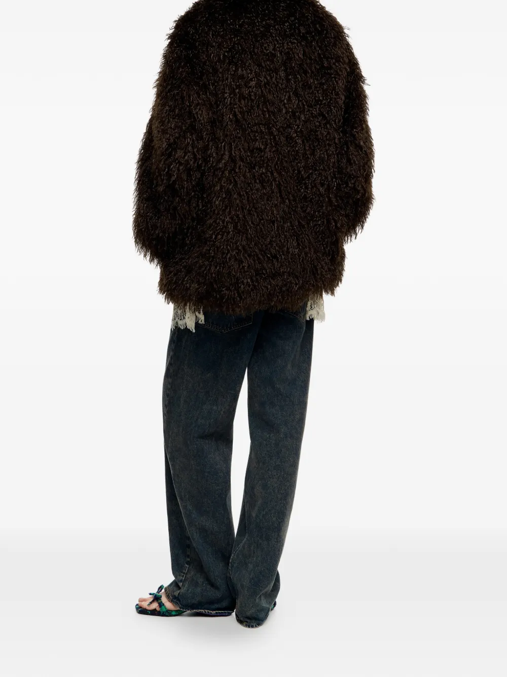 Bimba Y Lola Faux-fur Jacket In Brown