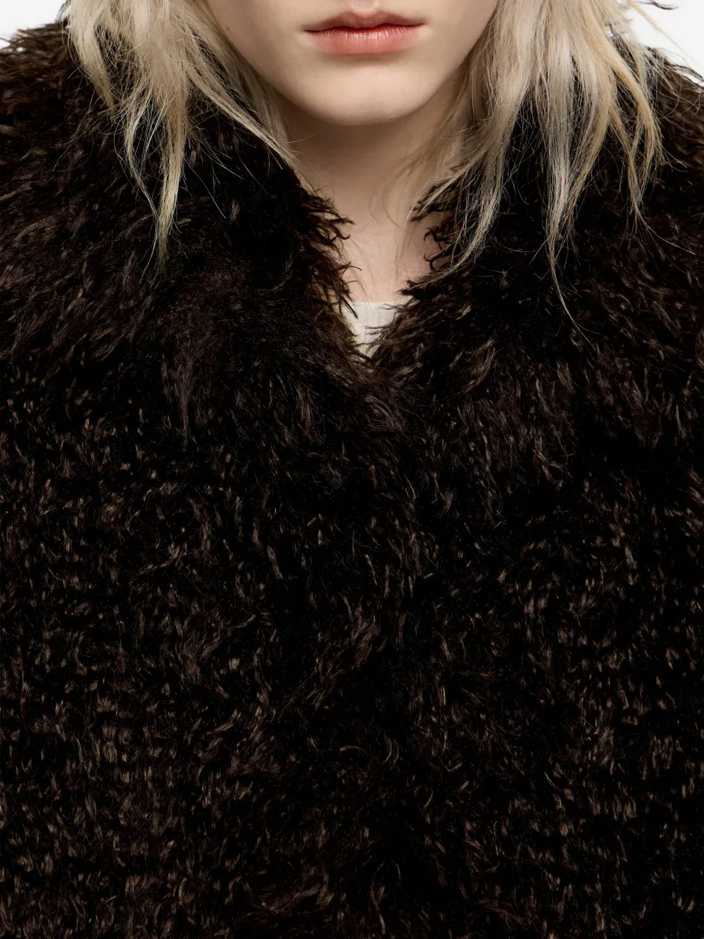 Bimba Y Lola Faux-fur Jacket In Brown