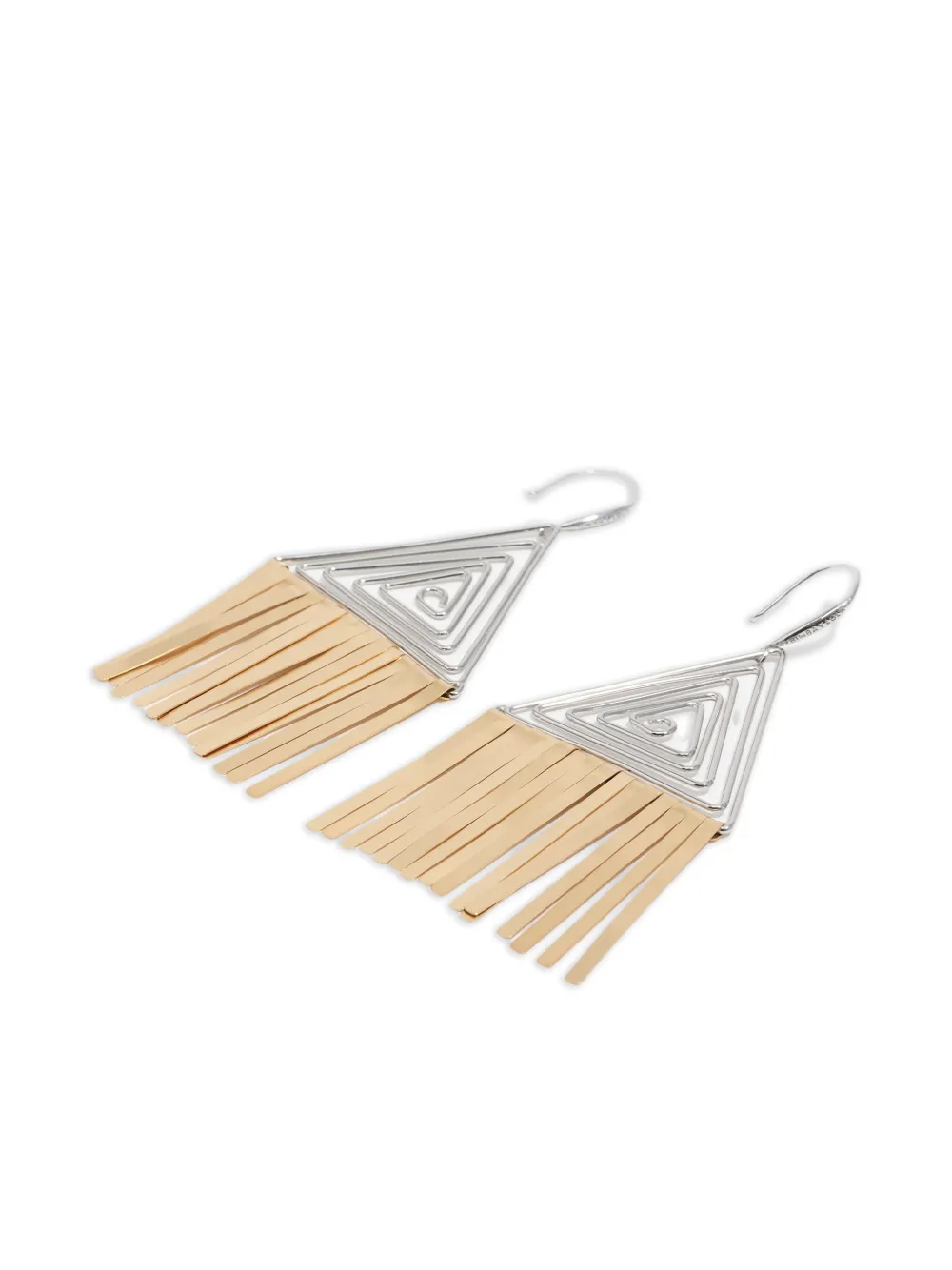 Bimba y Lola Triangel oorbellen met franje - Zilver