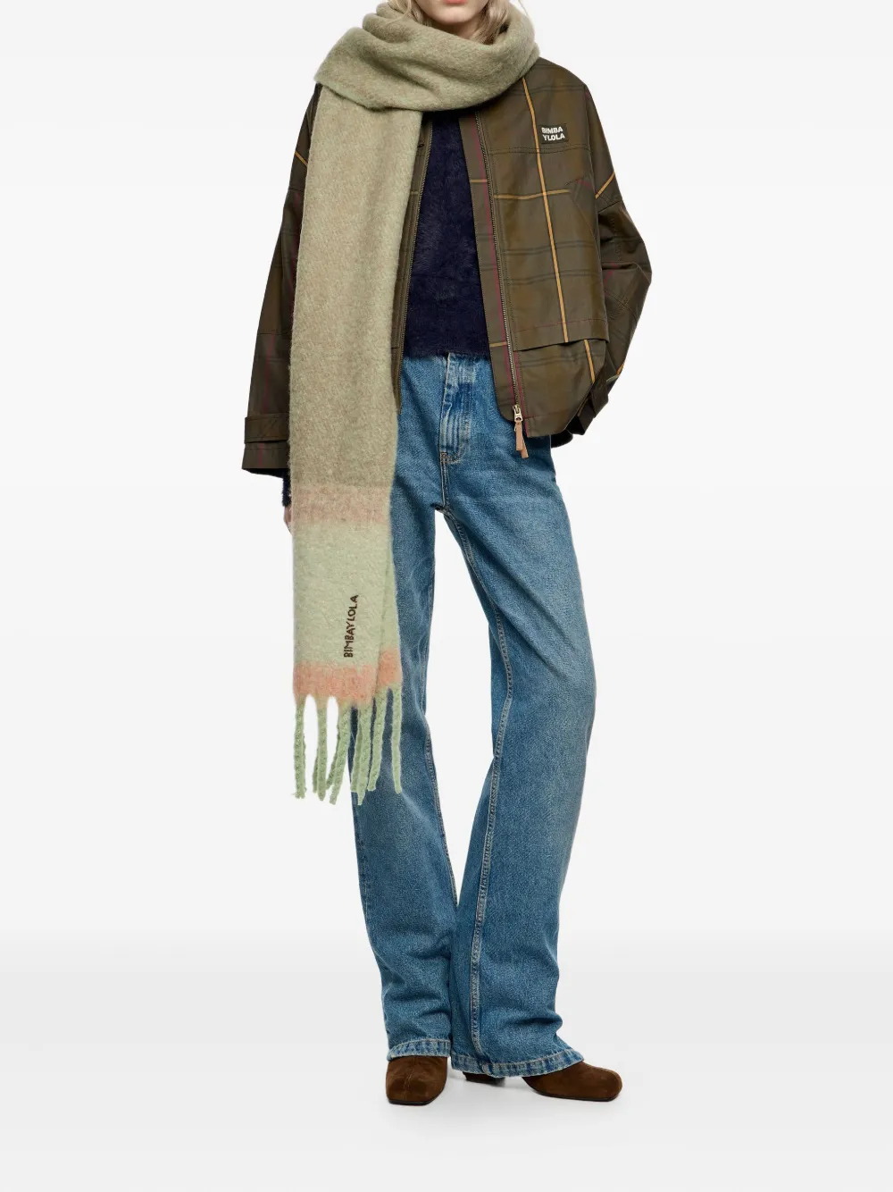 Bimba y Lola Gestreepte sjaal - Groen